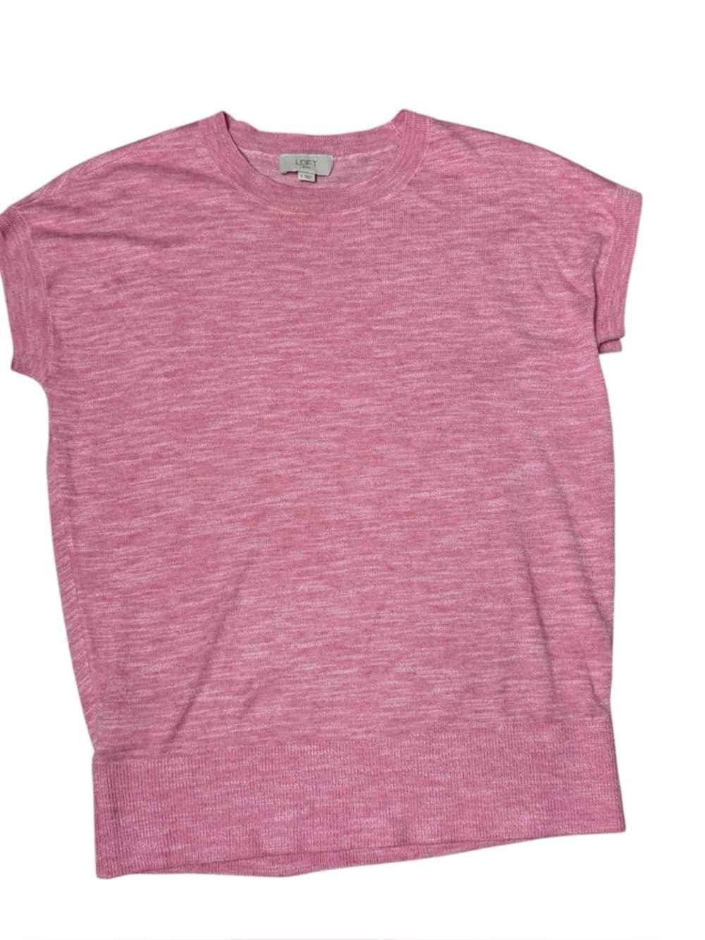 LOFT lightweight sweater top Heathered Pink Short Sleeve shirt